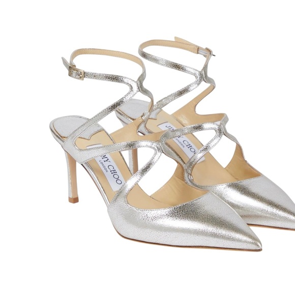 Jimmy Choo Shoes - Jimmy Choo Azia silver metallic leather pumps size 41
